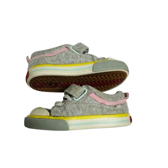 See‎ Kai Run Toddler Size 5 Rainbow Gray Sneakers Hook & Loop Strap - Picture 8 of 12